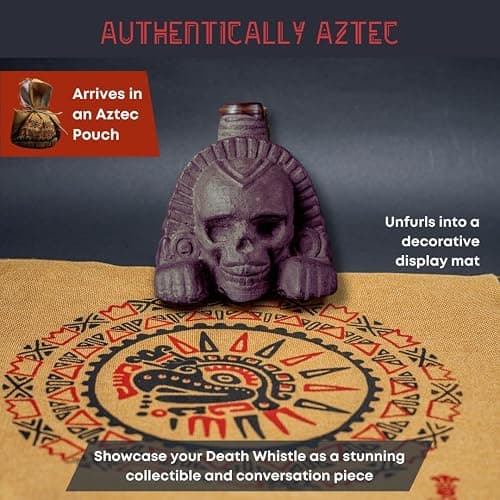 Real Screaming Aztec Death Whistle from ZBOSS by ITZCOEHUA - Loudest Authentic Human Sounding Screams 125+ Decibels Loud, Collectible, Aztec Design in Black Obsidian, Self defense thumbnail 4