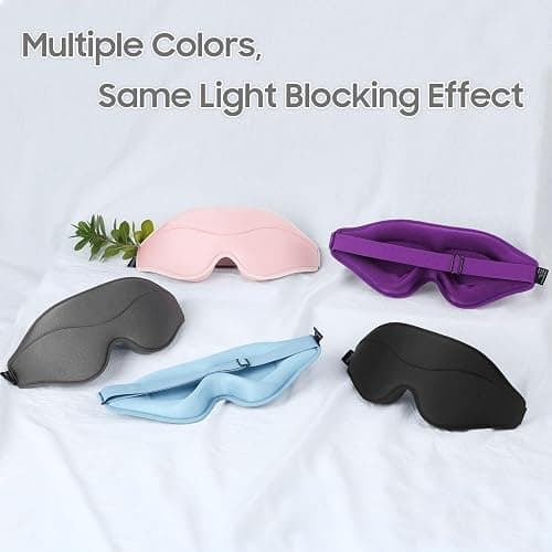 MOEASEii Sleep Mask - Total Blackout 3D Sleeping Mask, Super Lightweight & Silky Soft Eye Mask for Sleeping, Fully Adjustable Fit for Home, Office, Traveling, Meditation, Yoga, Black thumbnail 7