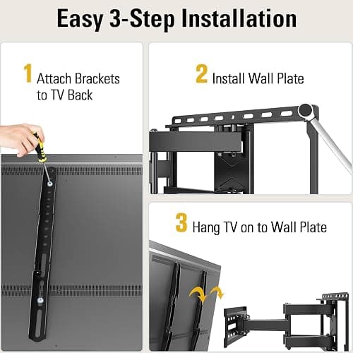 Mounting Dream TV Wall Mount for 32-65 Inch Television,Mount with Swivel and Tilt, Full Motion Bracket with Articulating Dual Arms, Fits 16inch Studs, Max VESA 400X400 mm, 99lbs, MD2380 thumbnail 8