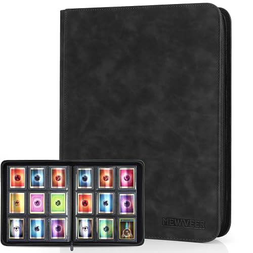 MewVeer Top Loader Card Binder, Holds 252 Top Loaders Storage, 9 Pockets with Sleeves, Trading Card Binder for Sports Cards, YGO/MTG Card Collection Binder - Black (Not for Cards WITHOUT a Top Loader) thumbnail 4