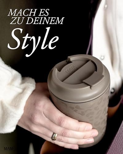MAMEIDO Thermobecher 350 ml, dichter Kaffeebecher to go aus Edelstahl doppelwandig isoliert, auslaufsicher, Coffee to go Becher warmhaltend (Wild Allure) thumbnail 3