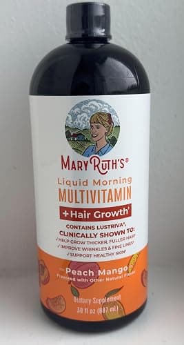 MaryRuth's Liquid Multivitamin+Hair Growth | Clinically Tested for Thicker Hair & Facial Wrinkles in Women | Biotin 10000mcg | Lustriva Hair Growth Supplement | Skin Care | Age 18+ | 30 Fl Oz thumbnail 11