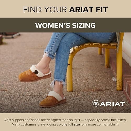 ARIAT Women's Jackie Square Toe Warm Soft Genuine Suede Leather Indoor Outdoor Slippers with Plush Collar thumbnail 4