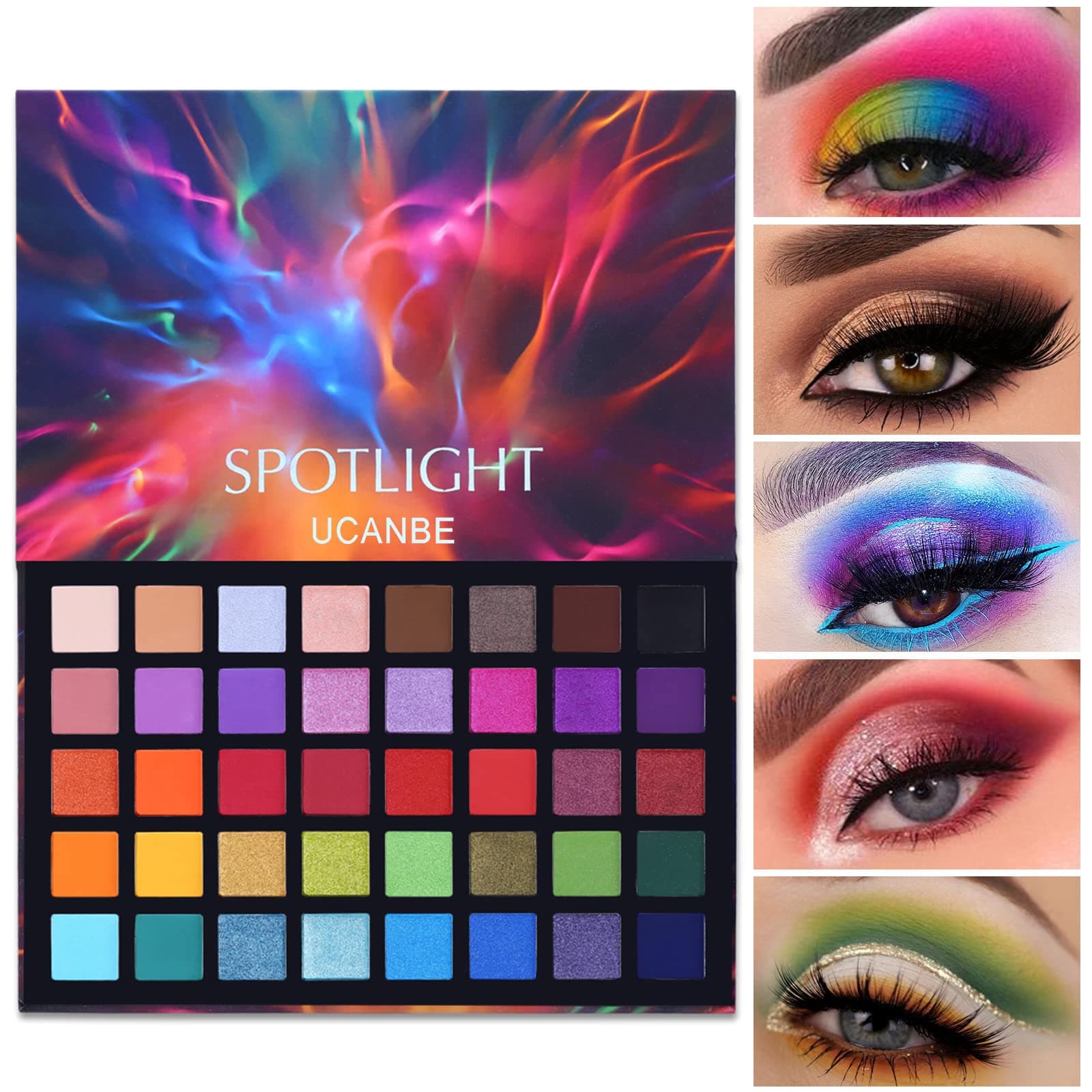 UCANBE Eyeshadow, 40 Colours, Waterproof, Eye Makeup Palette, Durable, Matt, Highly Pigmented - Image 1