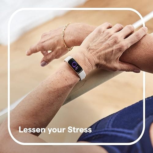 Fitbit Luxe Fitness and Wellness Tracker with Stress Management, Sleep Tracking and 24/7 Heart Rate, Black/graphite, One Size (S and L Bands Included) - Black/Graphite thumbnail 4