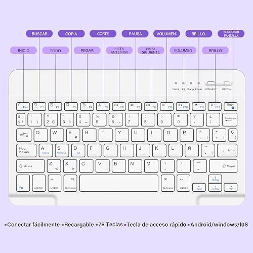 BQSS Coque Clavier pour iPad A16 11/10 Ème Génération(11 Pouces 2025/10.9 Pouces 2022), AZERTY Français, Housse Amovible avec Clavier Bluetooth sans Fil pour iPad 2022 10eme/11eme thumbnail 5