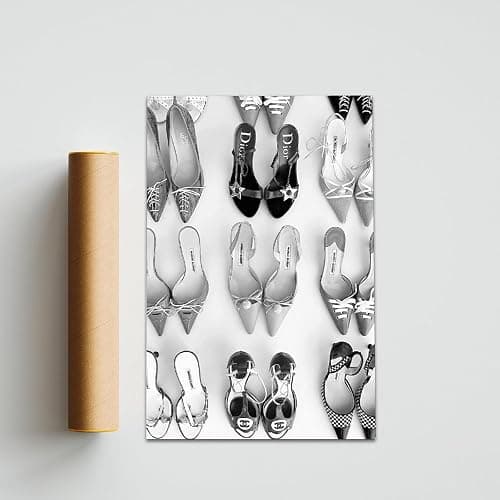 Black And White Poster Heels Y2K Vintage Luxury Posters Retro Fashion Prints Funky Canvas Wall Art for Modern Bedroom Dorm Living Room Office Decor Unframe-style 12x18inch(30x45cm) thumbnail 5