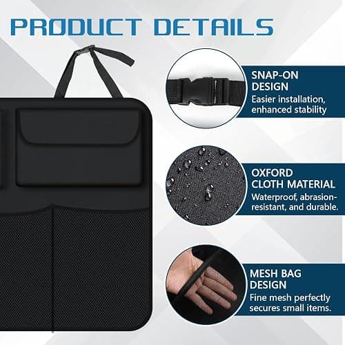 wuyaoyao Car Trunk Organizer, Large Capacity Hanging Trunk Storage Organizer with Pockets & Adjustable Straps, Oxford Fabric Vehicle Backseat Storage Bag, Universal Car Accessories (Mesh Pocket) thumbnail 4