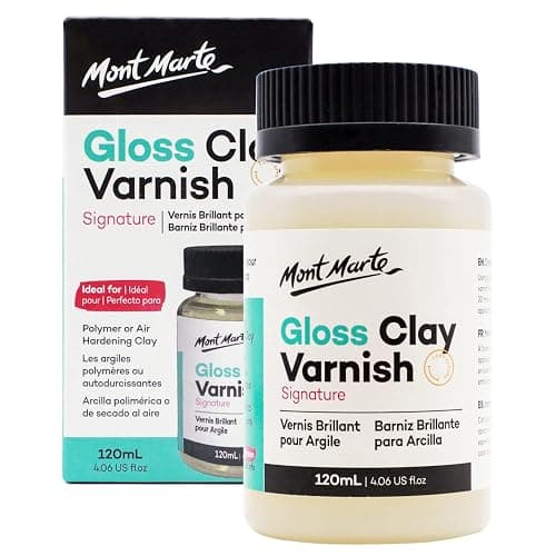Mont Marte Clay Sculpture Sealant, Glossy Clear Varnish, Signature 4.05oz (120ml), Air or Polymer Clay Sealer - Image 1