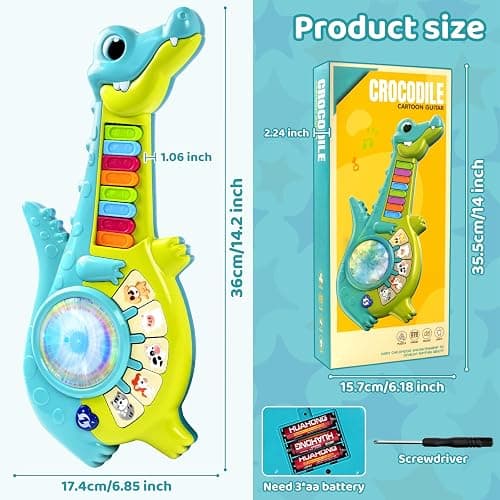 Marstone Toddler Toys for 1 2 Year Old Boy Gift: Baby Musical Toys 12-18 Months, Educational Learning Piano Guitar for Baby 1-3 with Animals and Sounds, 1st First Birthday Gifts for Kids, Girls thumbnail 2