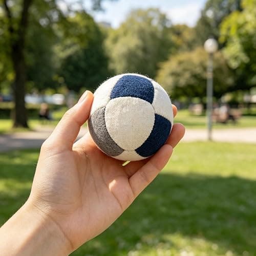 Soccer Hacky Sack Footbag,Soft Plush Footbags for Adults - Durable Fleece Juggling Balls,32-Panel Spiral Pellet Filled Footbag Ball,Hacky Sack Footbag for Foot Coordination Training B thumbnail 5