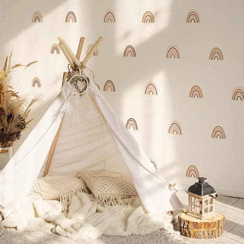 funlife 72 PCS Small Boho Rainbow Wall Decals Peel and Stick, Self Adhesive Colorful Rainbow Wall Sticker for Girls Bedroom Decor, Kids Nursery Room Decoration, 2.56" x 2.17" thumbnail 7