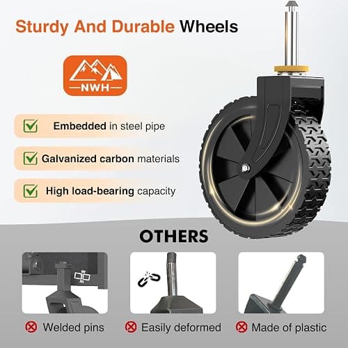 NWH Collapsible Wagon Cart with Wheels Foldable, 360LBS Large Capacity Portable Folding Utility Heavy Duty Beach Wagons Cart with All-Terrain Wheels for Groceries Shopping, Camping, Sports, Garden thumbnail 4