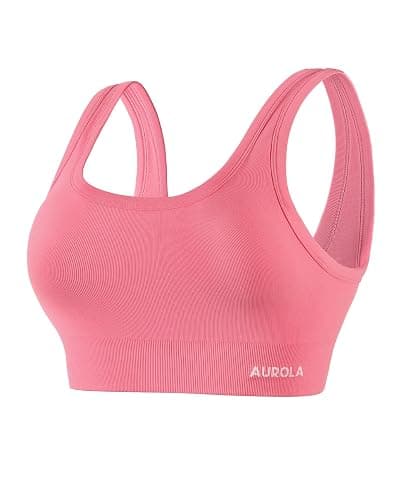 AUROLA Power Womens Square Back Basic Sports Bra - Square Neck Padded Low Impact Yoga Bra Workout Crop Top - Image 1