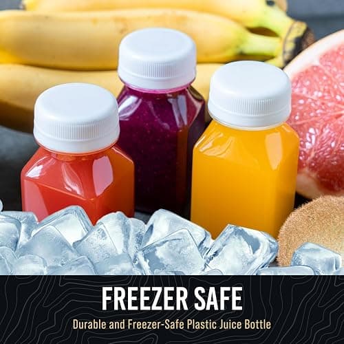 Norcalway 10pcs 2oz Plastic Shot Bottles with Caps - Ginger Shot - Freezer Safe, Leak Proof, BPA Free, Food Grade Small Plastic Travel Bottles with Caps thumbnail 7