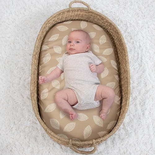 The Peanutshell Baby Bassinet Sheets 4-Pack - Soft, Oval & Fitted Baby Girls or Boys Sheet, Rectangle, Fitted Covers for Crib, Halo Bassinet Mattress - Safari Neutral thumbnail 6