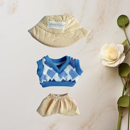 17cm Doll Clothes Outfit Set (No Doll), 3 Pieces Dress Sweater Set for 6.7inch Doll Suit, Fashion Kawaii Hat & Clothes Accessories for 1st/2nd/3rd Gen Doll Play & Display thumbnail 2