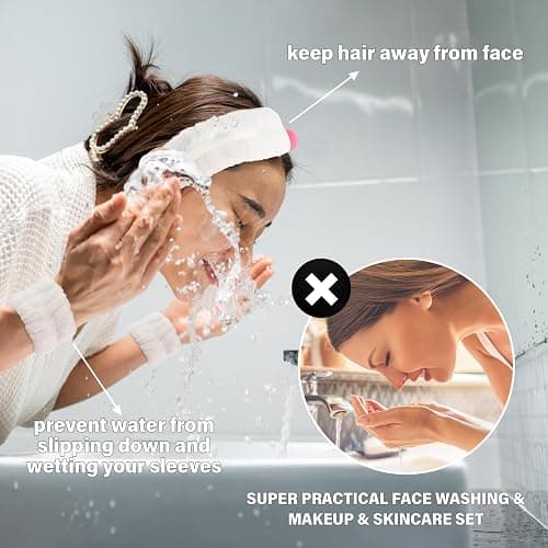 Canitor Kitty Spa Headband with Wrist Bands for Girl Cute Birthday Gifts Skincare Makeup Face Wash Headband Skin Care for 3 4 5 6 7 8 9 Year Old Gifts Accessories thumbnail 7