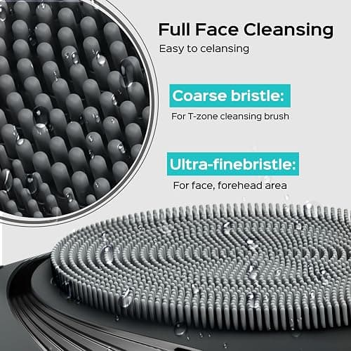 COSLUS Facial Cleansing Brush Face Scrubber : Portable Silicone Waterproof Rechargeable Face Wash Brush, 5 Cleansing Modes, Electric Deep Cleaning for Men & Women, Removing Blackhead, Exfoliating thumbnail 6