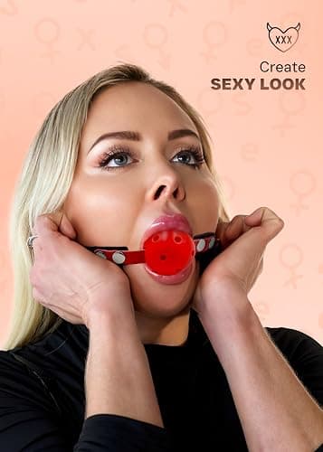 Breathable Mouth Ball for Women, Faux Leather Paddle for Couples, Adult Set for Bedroom Play thumbnail 8