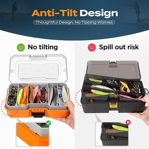 PLUSINNO Fishing Tackle Box with Tackle Included, 373PCS Fishing Lures Kit with Removable Tray, Fishing Gear with Pliers, Weights, Hooks, Accessories, Fishing Tackle Lure Kit Gifts for Men Bass Trout thumbnail 4