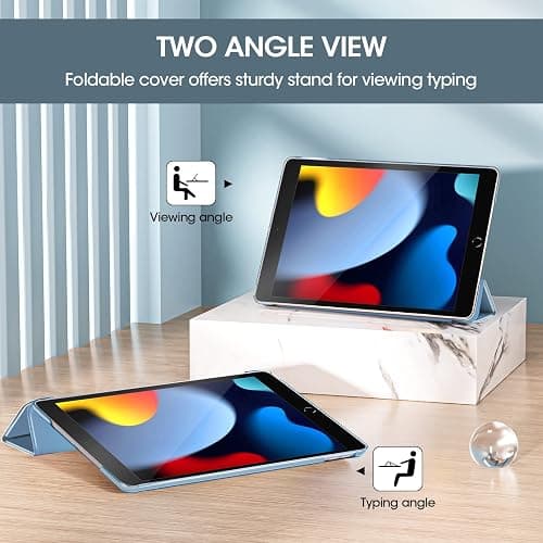 ProCase for iPad 9th/ 8th/ 7th Generation Case 10.2 Inch (2021/2020/2019 Release), 10.2 iPad Case 9th/ 8th/ 7th Gen Cover, Slim Smart Cover with Translucent Hard Shell Back -SkyBlue thumbnail 5