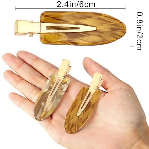 Atoden Creaseless Hair Clips No Crease No Bend Hair Clips for Styling Sectioning Makeup Salon Bangs Flat Hair Pins Alligator Duckbill Barrettes Hair Accessories for Women Girls 12Pcs White Gold thumbnail 6
