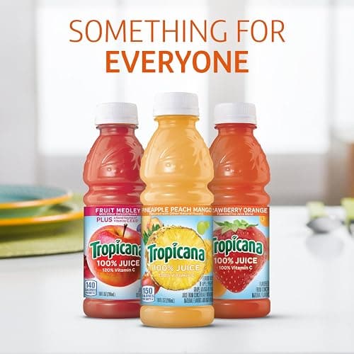 Tropicana 100% Juice 3-Flavor Fruit Blend Variety Pack, 10 Fl Oz, Bottles, (Pack of 24), 10 ounces thumbnail 5