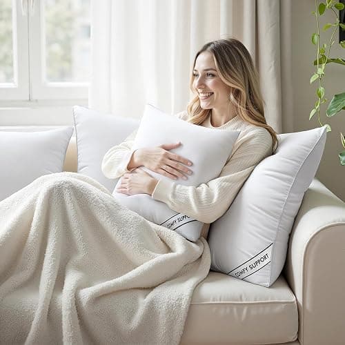 MIULEE 18x18 Pillows Inserts Pack of 4, Down Alternative Virgin Filling | Decorative Pillow Insert, Comfy Support Throw Pillows for Sofa Couch Bed thumbnail 5
