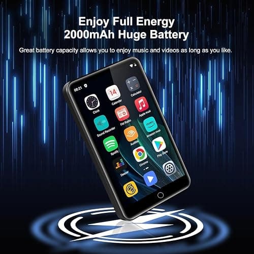 80GB MP3 Player with Bluetooth and WiFi, ZAQE 4" HD Full Touch Screen MP3 Player with Spotify, Amazon Music,YouTube,Pandora,Libby,Android MP4 Music Player for Kids (Black) thumbnail 6