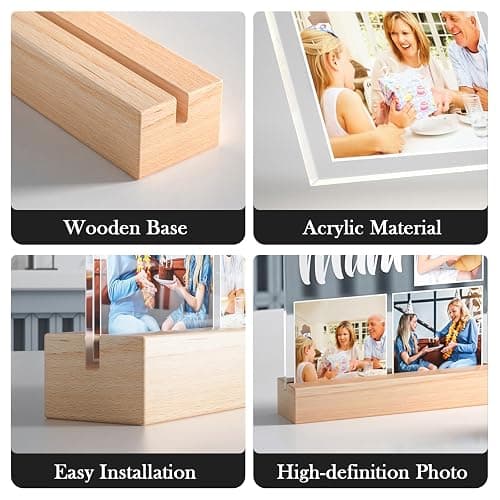 Personalized Picture Frame with Photo, Custom Picture Frames with Night Light, Customized Photo Frame, Personalized Christmas Anniversary Couple Gifts for Women Men Her Him Girlfriend Boyfriend Wife thumbnail 8