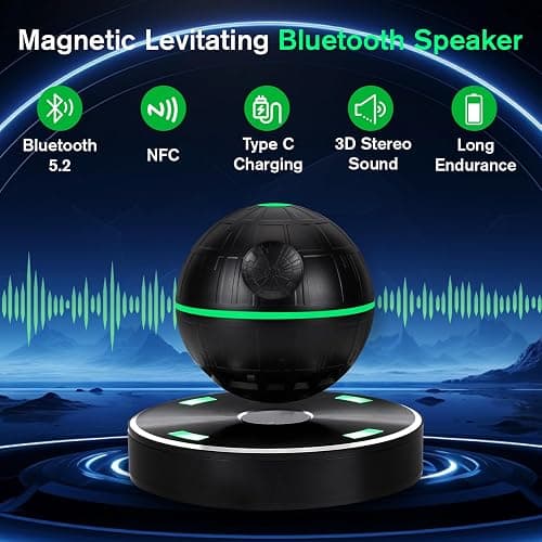 Upgraded Wireless Arc Star Floating Speaker, Magnetic Levitating Bluetooth Speaker with 8W Loud 360 Stereo Sound, Cool Tech Gadgets, Creative Gifts for Home Office Decoration thumbnail 3