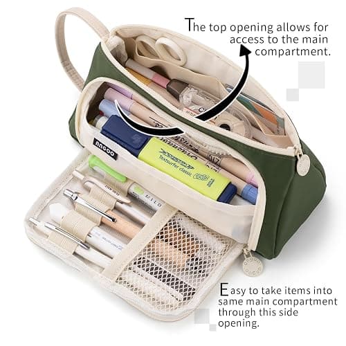 EASTHILL Big Capacity Pencil Case Pouch Pen Case Simple Stationery Bag School College Office Organizer for Teens Girls Adults Student thumbnail 2