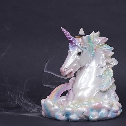 Fantasy Gifts Cloud Breathing Unicorn Backflow Burner – 5.5 x 5.75 Inch Fantasy Waterfall Décor Accent | Whimsical Unicorn Tabletop Decoration for Meditation & Home Décor thumbnail 4