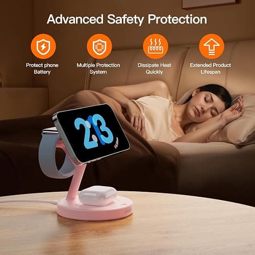 2025 3 in 1 Charging Station for Apple iPhone AirPods Watch with Mag-Safe Charger Wireless Charger Stand for iPhone Air1716 15 14 13 12 Series AirPods iWatch Series - Gifts for Wife & Husband thumbnail 5