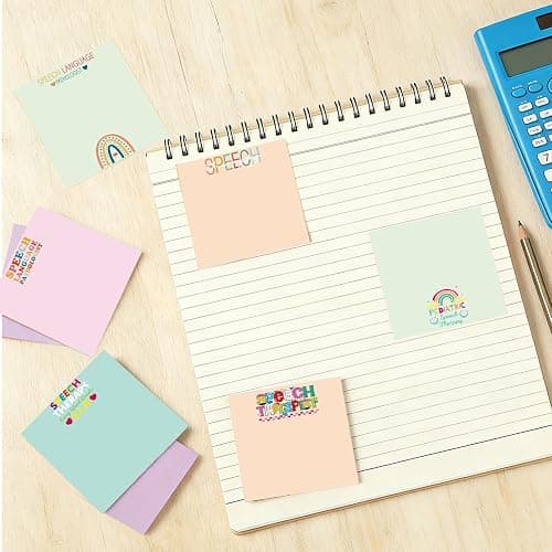 INCOK SLP Gifts Sticky Notes - 9 Pcs SLP Must Haves, Motivational Memo Note Pads for Noting Office School Supplies Thank You Speech Language Pathologist Gift for Coworkers Assistant Therapist Teacher thumbnail 2