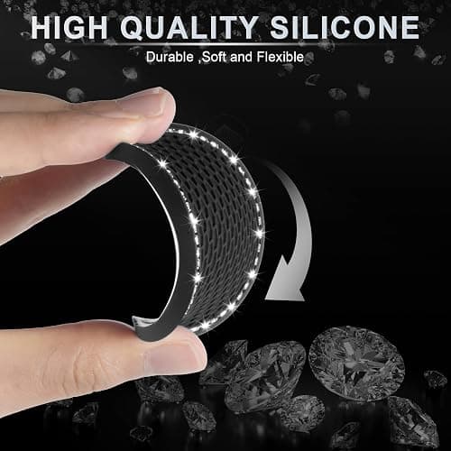 JUSTTOP Car Cup Holder Coaster, Insert 2 Pack Universal Auto Anti Slip, Bling Crystal Rhinestone Car Interior Accessories-Black thumbnail 4
