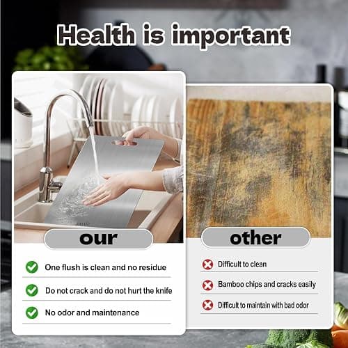 Titanium Cutting Board Set of 3,100% Pure Titanium Cutting Boards for Kitchen, 2025 New Double Sided Food-Grade Chopping Board for Cutting Meat Vegetable Fruit thumbnail 6