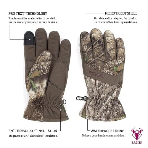 HOT SHOT Women’s Camo Defender Glove – Realtree Outdoor Hunting Camouflage thumbnail 2