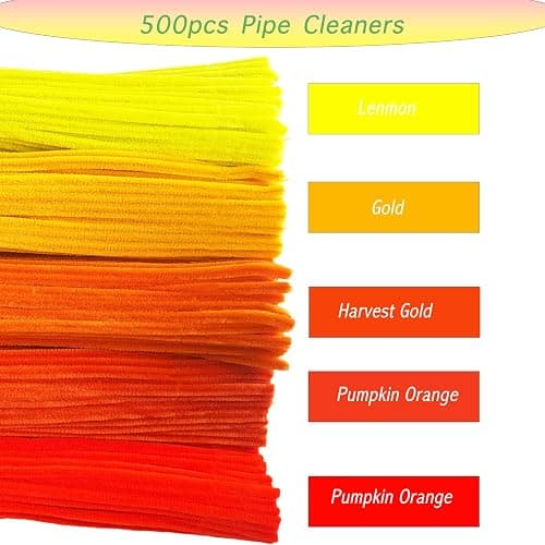 500pcs Colorful Yellow Pipe Cleaners Craft Supplies Chenille Stems for Handmade Gift Flower Bouquet DIY Art and Craft Projects (6 mm x 12 Inch) thumbnail 4