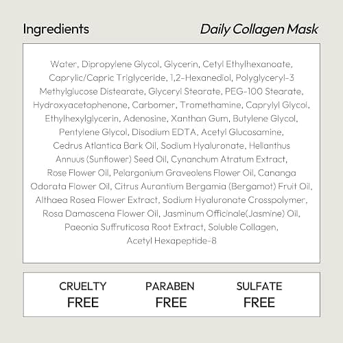 LAPCO'S Collagen Sheet Mask, Firming Daily Face Mask with Collagen for Anti-Aging, Helps to Minimize Wrinkles, Restores Skin Elasticity & Firmness, Korean Beauty Favorite, 5-Pack thumbnail 5