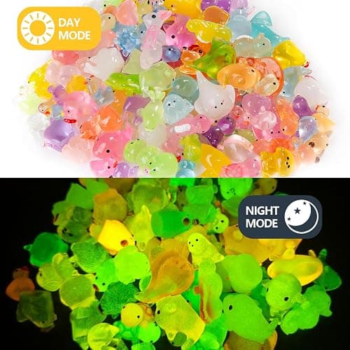 114pcs Luminous Mini Resin Animals 15 Types in the Dark to Hide Miniature Resin Animals Figures Glow in the Dark Small Plastic Ocean Animal for Fairy Garden Micro Landscaping Dollhouse Home Decor Part thumbnail 2