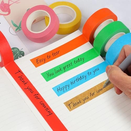 Guirnd 12PCS Colored Masking Tape, Kids Art Supplies, DIY Craft Tape, Colored Tape Rolls, Colored Painters Tape, 1.7cm x 12m (2/3In x 13Yards) thumbnail 5