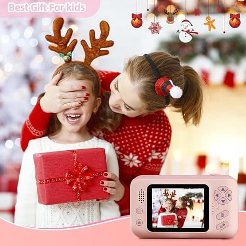 Makolle Upgrade Kids Selfie Camera,Chritmas Birthday Gift for 3-9 Years Old Girls,Portable Toy for 3 4 5 6 7 8 9 Year Children,Toddler 1080HD Digital Video Camcorder Camera with 32G SD Card Pink thumbnail 6