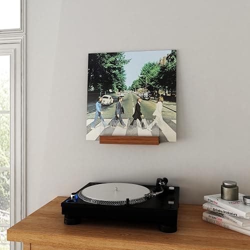 Schallplatten Wandhalterung, Beleuchtung Now Playing Vinyl Record Stand, Now Spinning Plattenspieler-Ständer, Holz-Acryl-Halter für Vinyl-Album-Display und Lagerung mit warmen weißen Farbe Lichter thumbnail 6