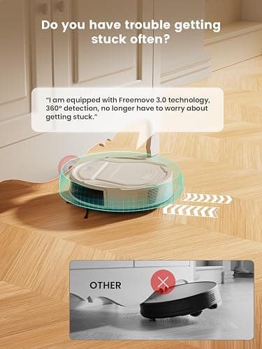Lefant M210 Pro Robot Vacuum, Strong 2200Pa Suction, 120 Min Runtime, Super Slim Thin, Low Noise, Self-Charging, Wi-Fi/App/Alexa Control, Ideal for Pet Hair & Hard Floors thumbnail 3