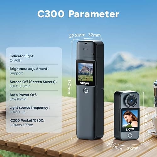 SJCAM C300 4K Action Camera,64GB Magnetic Body Cam & Handheld Detachable Design, Vlogs for Content Creators YouTube Streaming,7Hour Power,Stabilization,Waterproof,Black thumbnail 9