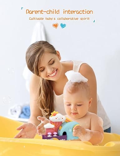 TI-TOO Baby Bath Toys, Fun Simple Physics Educational Bathtub Water Toy, Bath Time Fun Splash Toys for 1, 2, 3+ Year Old Boys Girls Toddlers, Safe Colorful Skin Friendly Waterwheel Bathing Toy thumbnail 5