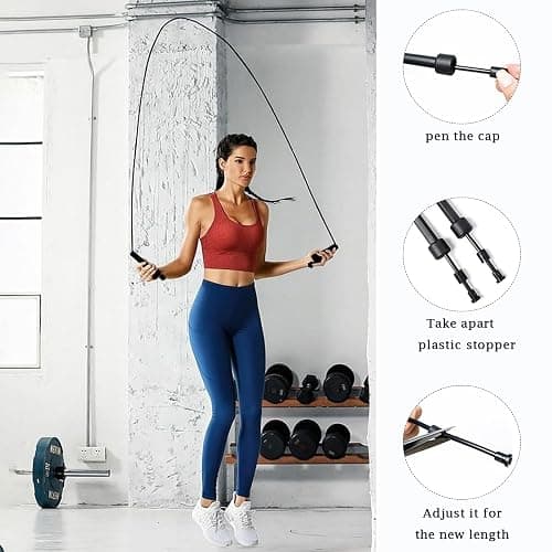 Senshuomy Adjustable Skipping Rope for Adult and Kids,Jump Rope,With Adjustable Length,Lightweight and Portable,Featuring a Comfortable Handle for Speed Jumping (6 Colour) thumbnail 3