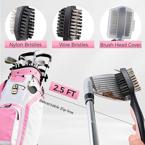 Pink Golf Accessories for Women, Acrylic Paint Ink 16 Pcs Golf Essentials Kit - Golf Club Brush & Golf Towel, Tee & Ball Holder for Bag, Divot Tool & Ball Maker, Golf Club Cleaning Kit - Golf Gifts thumbnail 2